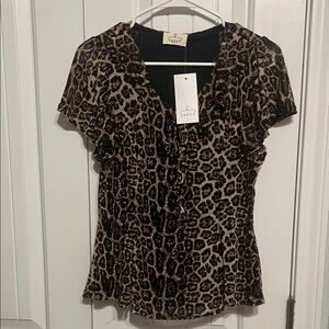 Ember’s Animal Print Blouse - Black and Brown